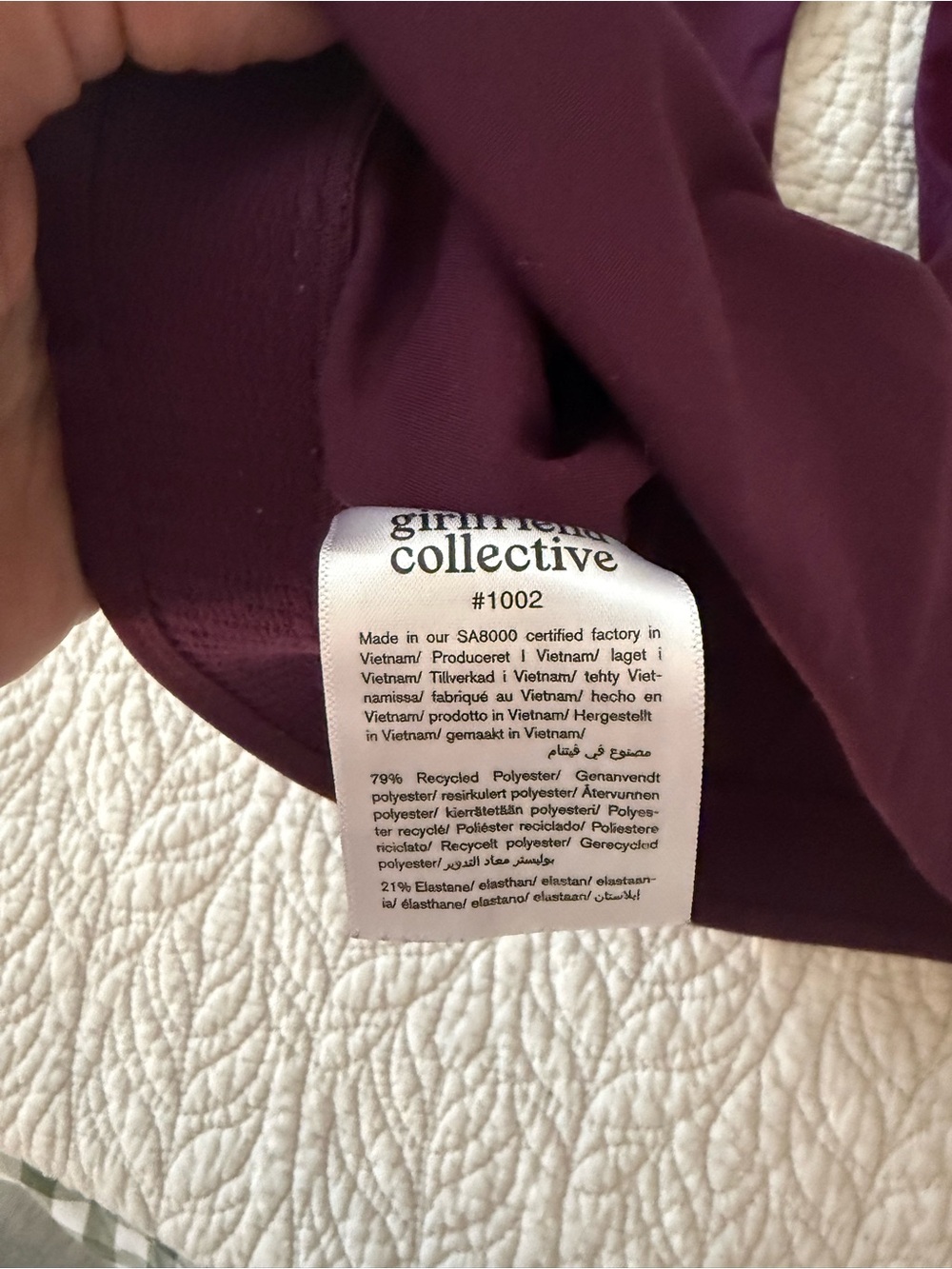 girlfriend collective Paloma Racerback Sports Bra in Plum - Picture 7 of 8